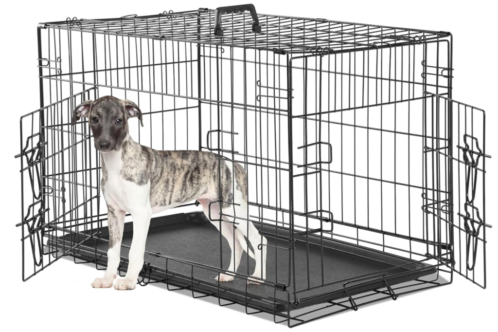 Crate/Cage/Kennel training, with a wire crate