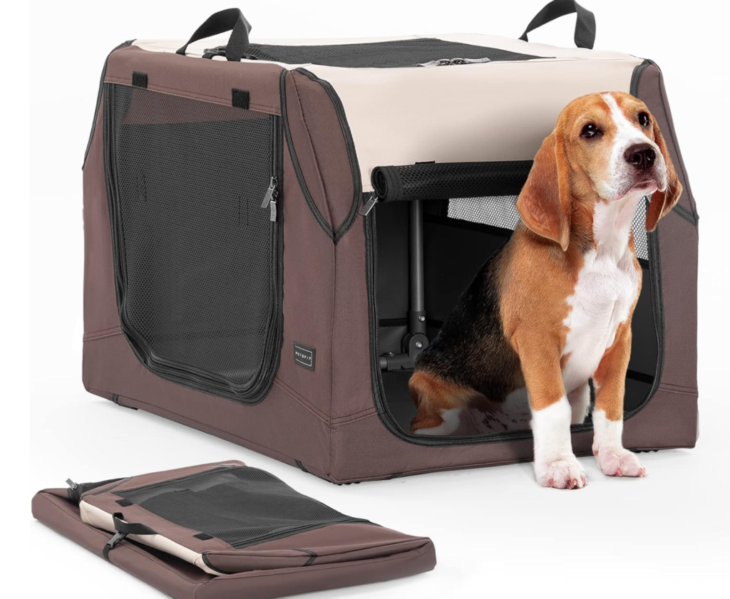 Crate/Cage/Kennel training, a fabric crate that is good for vehical -car-travel